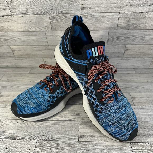 Puma Other - PUMA Men's 9 Ignite Evoknit Lo Sneakers Breathable Pink Dolphin EverTrack Blue